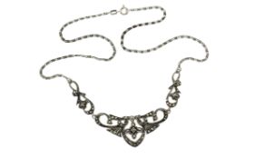 Collier 925/- Silber mit Steinen