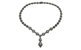 Collier 925/- Silber mit Steinen