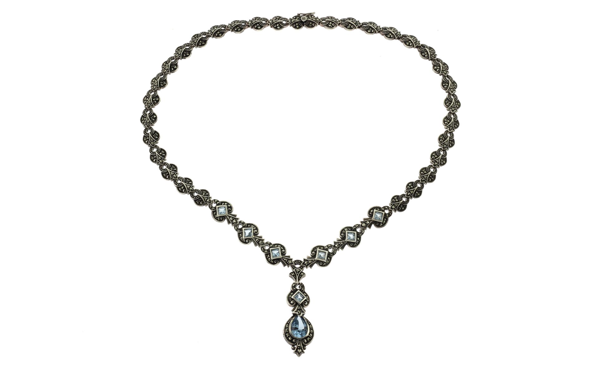 Collier 925/- Silber mit Steinen