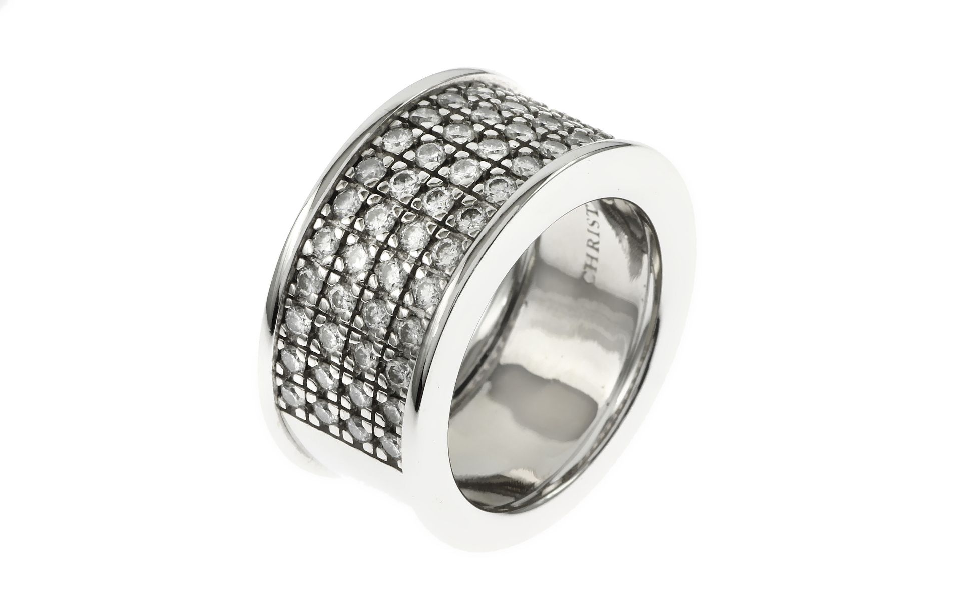 Christ Ring 585/- WG mit Diamanten