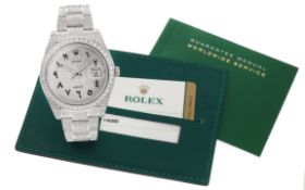 Rolex Datejust II "Iced Out" Ref. 116300 Automatik Edelstahl, mit Papieren & ohne Box