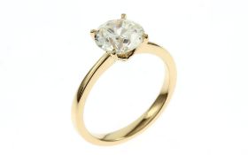Ring 3.97g 750/- Gelbgold mit Diamant 2.31 ct. L/vvs2. Ringgroesse 55