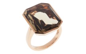 Ring 10.13 g 750/- RosÃ©gold mit Rauchquarz 14.01 ct. Ringgroesse 55