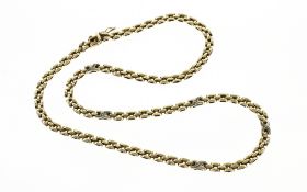 Collier 16.54 g 585/- Gelbgold mit 5 Diamanten zus. ca. 0.025 ct. Laenge 46.00 cm