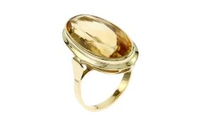 Ring 6.83 g 585/- Gelbgold mit Citrin 9.00 ct. RInggroesse 57