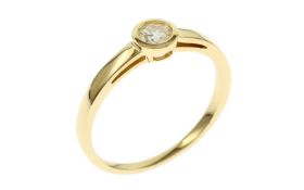 Solitaer Ring 1.96 g 585/- Gelbgold mit Diamant 0.19 ct. F/vs1 Ringgroesse 55