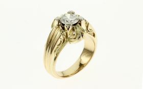 Ring 10.29 g 585/- Gelbgold mit Diamant 1.00 ct. F/vs1 Ringgroesse 51