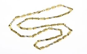 Kette 23.34 g 585/- Gelbgold und Weissgold Laenge 68.00 cm