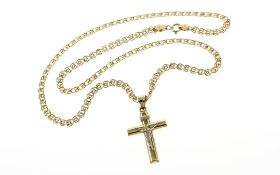 Kette mit Kreuz 6.70 g 585/- Gelbgold Laenge 51.00 cm