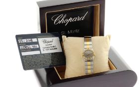 Dau Chopard St. Moritz 258067-4001  750/- Gelbgold/Edelstahl mit Diamanten Box und Papiere