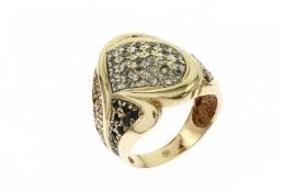 Ring 6.73 g 585/- Gelbgold mit Zirkone Ringgroesse 54