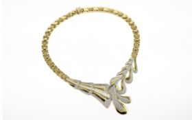 Collier 78.80 g 585/- Gelbgold mit Zirkonia Laenge ca. 50.00 cm