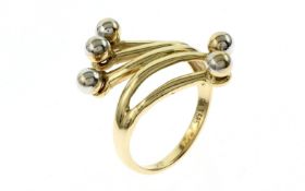 Ring 4.60 g 585/- Gelbgold und Weissgold Ringgroesse 56