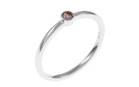 Ring  1.75 g 750/- Weissgold mit fancy Diamant ca. 0.06 ct. Pink/si Ringgroesse 55