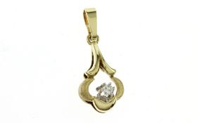 Anhaenger  0.82 g 585/- Gelbgold mit 1 Diamant ca. 0.03 ct. G/pi