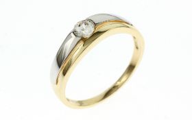 Ring 2.08 g 333/- Gelbgold und Weissgold mit Zirkonia Ringgroesse 58