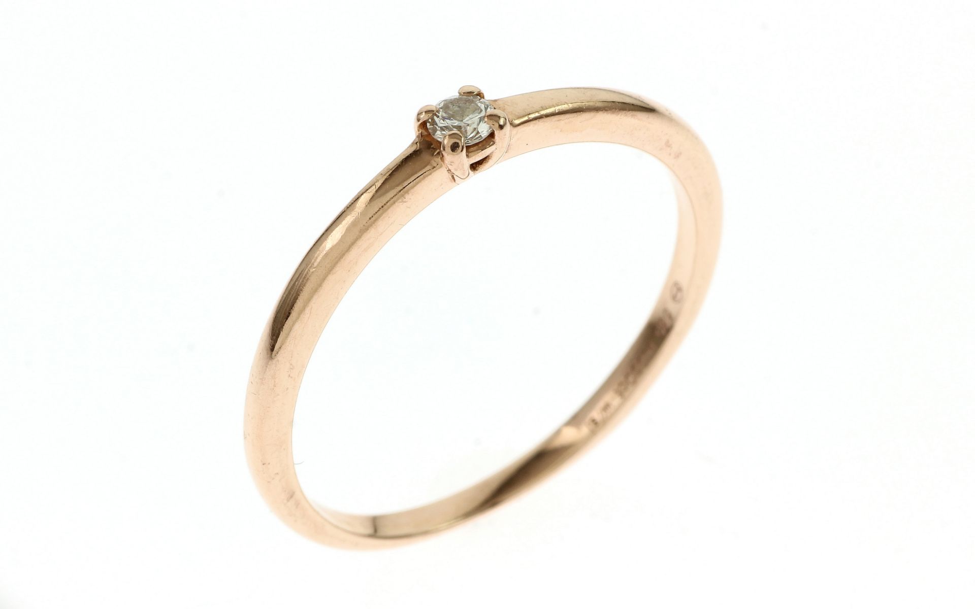 Ring 1.70 g 585/- Rotgold mit 1 Diamant ca. 0.06ct. G/si Ringgroesse 55