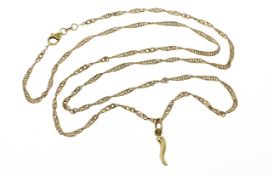 Kette mit Anhaenger 4.36 g 585/- Gelbgold Laenge 60.00 cm 