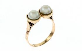 Ring 3.25 g 585/- Gelbgold mit Perlen Ringgroesse 54