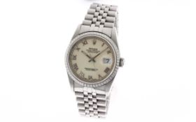 Rolex Datejust Ref. 16220 Automatik Edelstahl ohne Box und Papiere