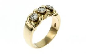 Ring 9.03 g 585/- Gelbgold mit 3 Diamanten zus. ca. 0.30 ct. F/vs Ringgroesse 57