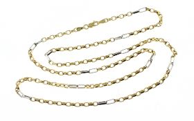 Kette 6.40 g 585/- Gelbgold und Weissgold Laenge 60.00cm 