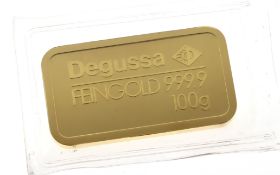 Degussa 100 g Feingoldbarren 