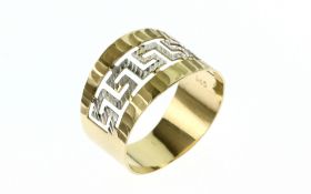 Ring 2.39 g 585/- Gelbgold und Weissgold Ringgroesse 61