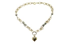 Collier 25.67 g Gelbgold und Weissgold Laenge 55.00 cm