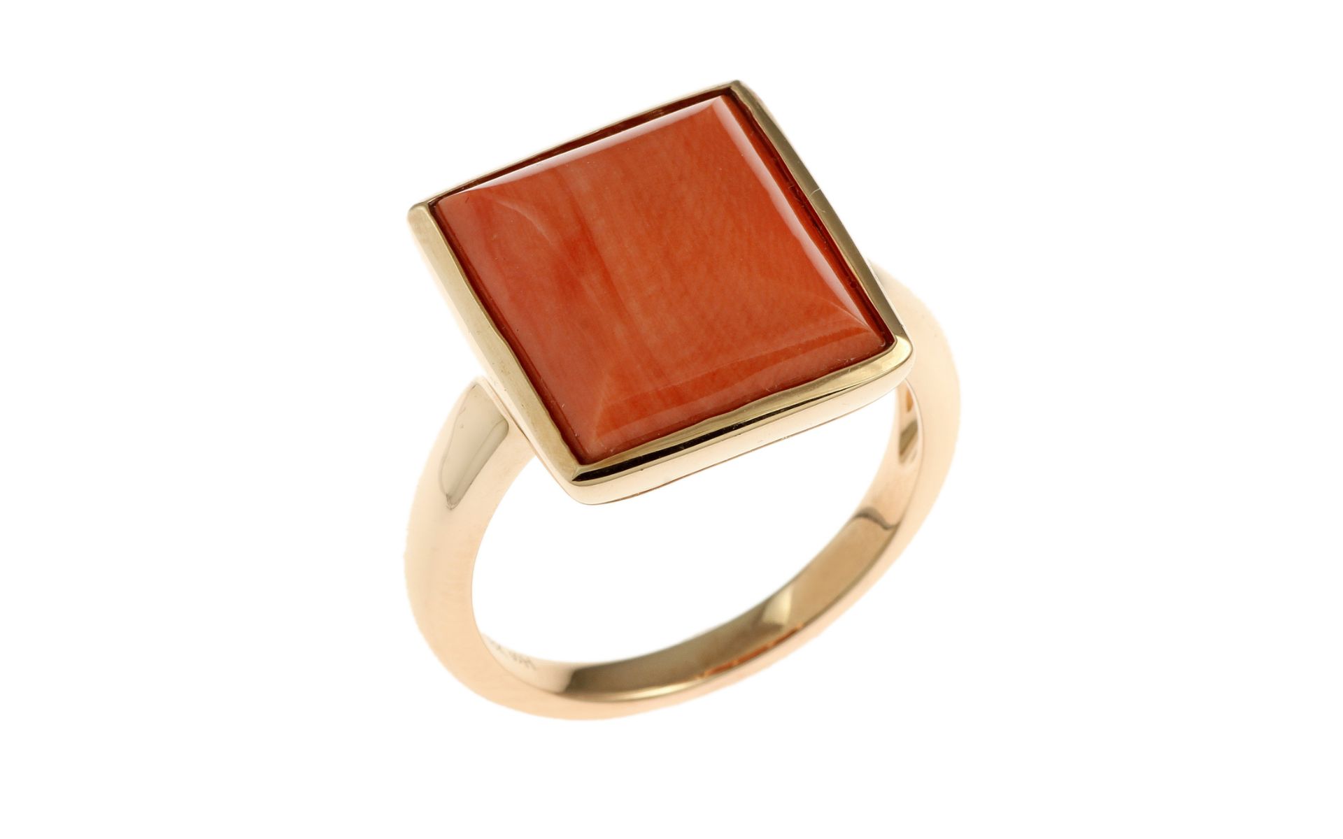 Ring 7.25 g 750/- Rotgold mit Koralle