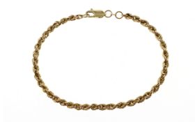 Kordelarmband 3.27 g 585/- Gelbgold Laenge 20.00 cm