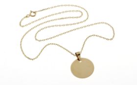 Kette mit Anhaenger 2.06 g Gelbgold Laenge 38.00 cm