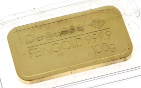 Goldbarren Degussa 999.9/- 100 g 