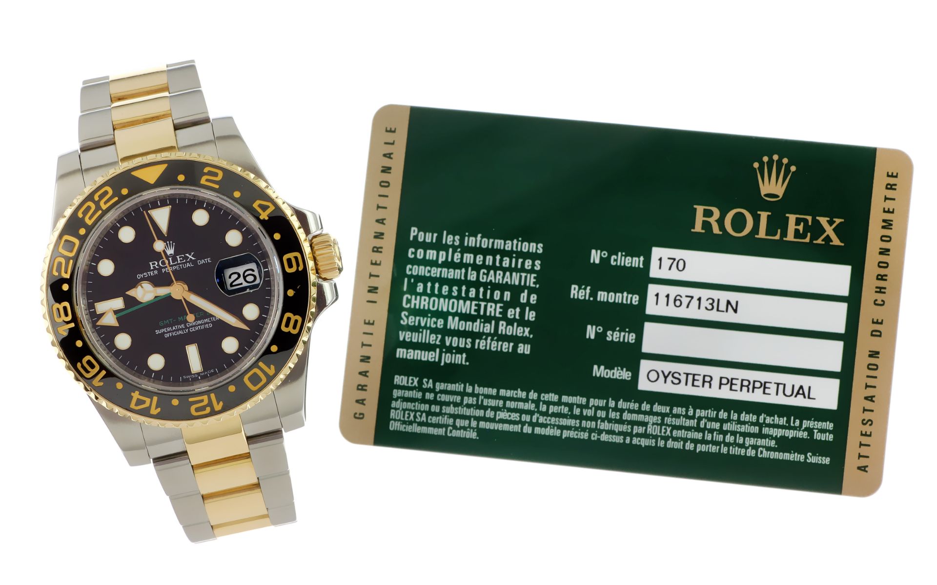 Rolex GMT-Master II Ref. 116713LN Automatik 750/-Gelbgold/Edelstahl  mit Papieren