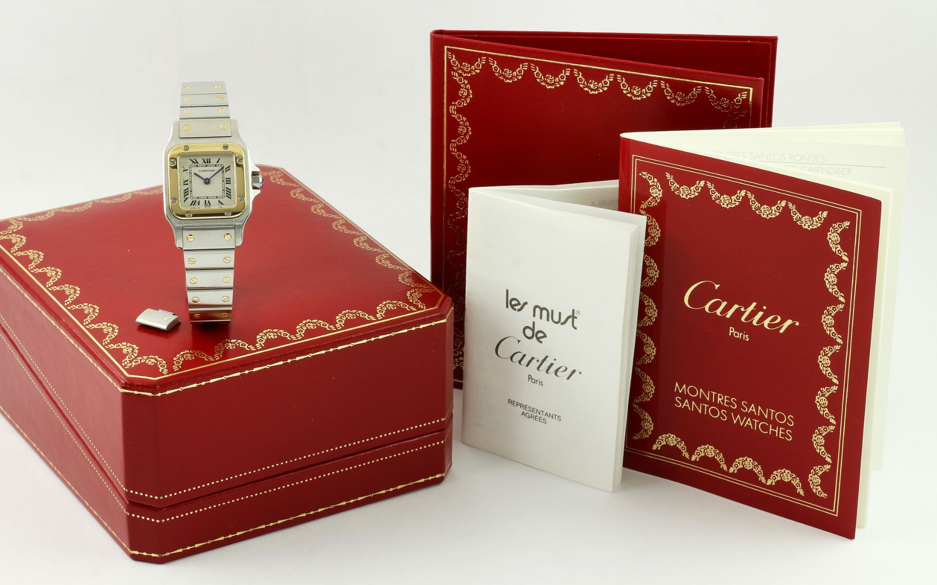 Cartier Santos Ref. 1567 Quarz 750/-Gelbgold/Edelstahl mit Box und Papiere