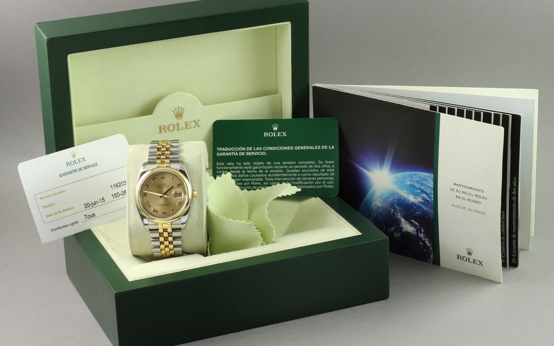 Rolex Datejust Ref. 116203 Automatik 750/-Gelbgold/Edelstahl mit Box und Papiere