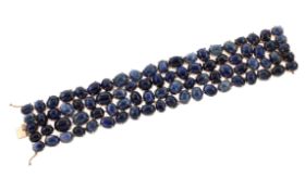 Armband 132.14 g 750/- Roségold mit blauen Saphiren