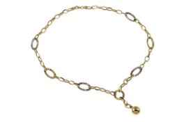 Kette 10.61 g 585/- Gelbgold und Weissgold Laenge 45.00 cm