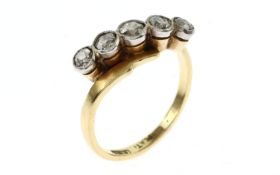 Ring 2.8 gr 750/- Gelbgold mit Diamant ca. 0.50 ct Altschliff Ringgroesse 49