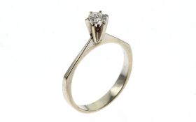 Ring 2.13 gr 585/- Weissgold mit Diamant 0.20 ct G/p1