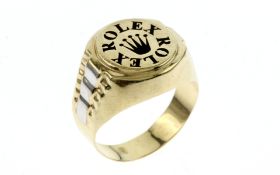 Ring 6.89 g 585/- Gelbgold und Weissgold Ringgroesse 63