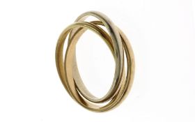 Ring 5.31 g 750/- Gelbgold Weissgold und Rotgold Ringgroesse 53