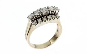 Ring 585/- Gelbgold und Weissgold mit 17 Diamanten. 1.15 ct.. E/vvs-vs gr.56