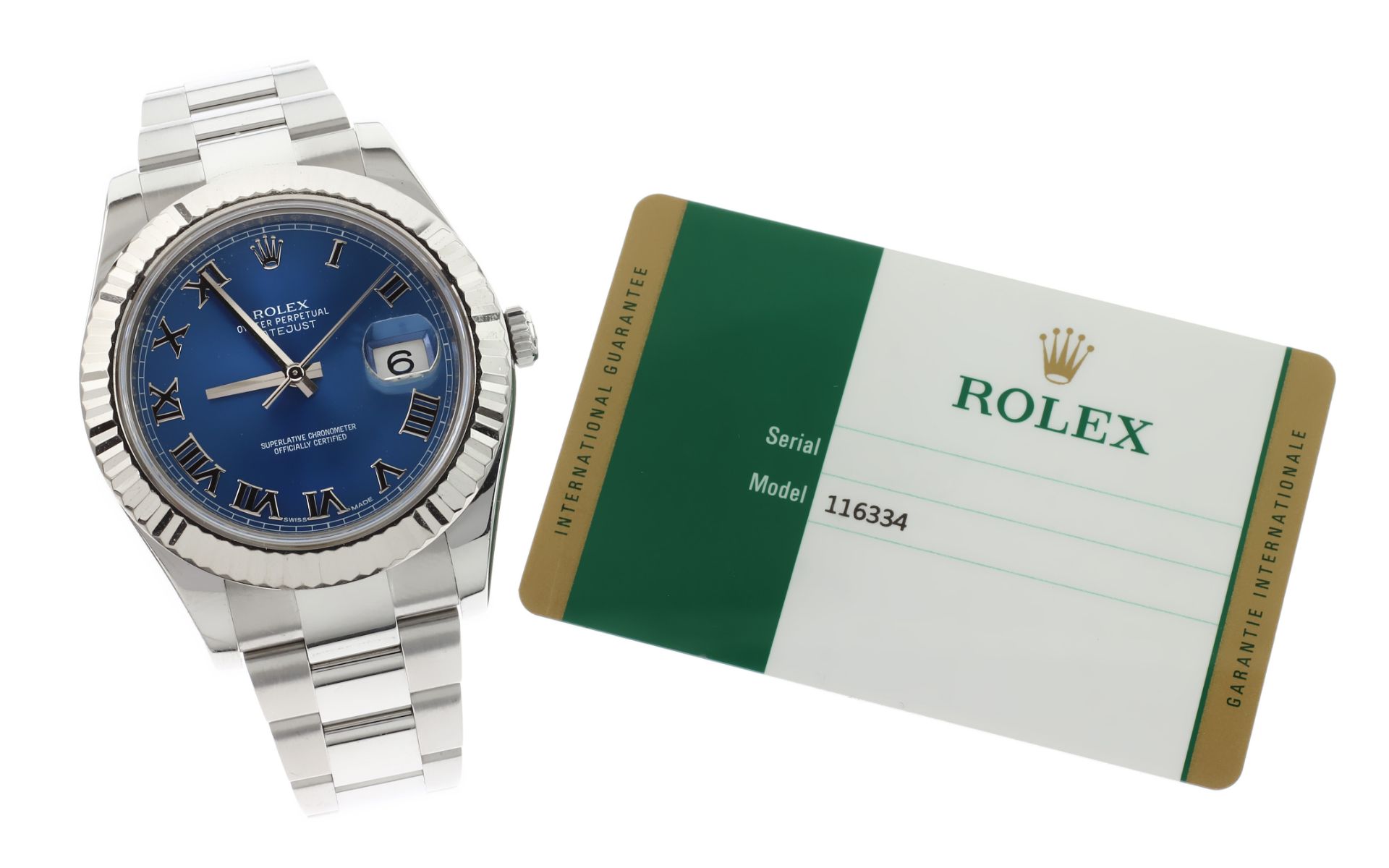 Rolex Datejust II Ref. 116334 Automatik 750/- Weissgold/Edelstahl mit Papieren und ohne Box. LC216.