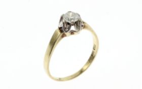Ring 2.94 gr 585/- Gelbgold und Weissgold mit Diamant 0.50 ct I/vs1