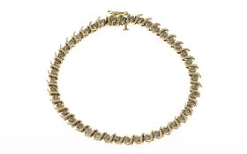 Armband 11.99g 585/- Gelbgold mit 44 Diamanten zus. ca. 2.64 ct.. Laenge ca. 18.00 cm