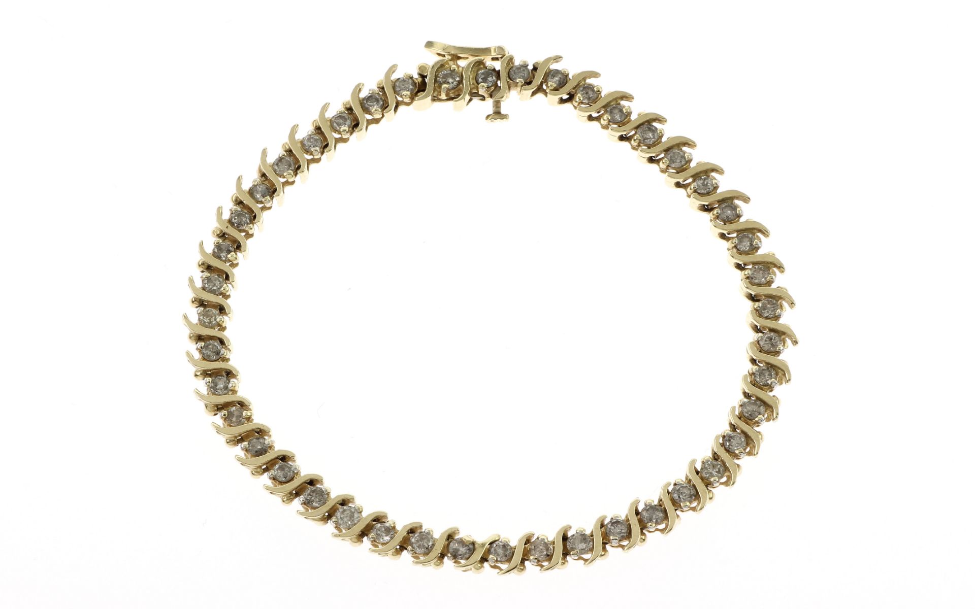 Armband 11.99g 585/- Gelbgold mit 44 Diamanten zus. ca. 2.64 ct.. Laenge ca. 18.00 cm