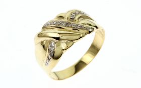 Ring 1.79 g 333/- Gelbgold und Weissgold Ringgroesse 58