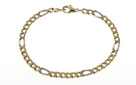 Armband 10.84 g 585/- Gelbgold und Weissgold Laenge 20.00 cm