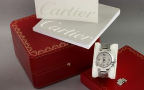 Cartier Pasha Ref. 2377 Automatik Edelstahl mit Box und mit Papiere